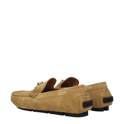 Versace – Slipper aus beigefarbenem Leder