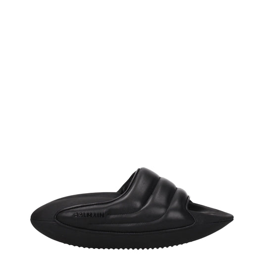 Balmain – Schwarze Leder-Slipper-Sandalen