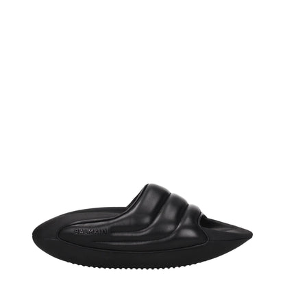Balmain – Schwarze Leder-Slipper-Sandalen