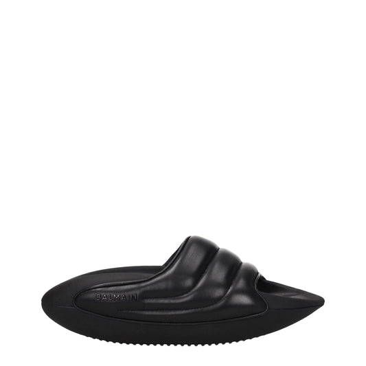 Balmain – Schwarze Leder-Slipper-Sandalen