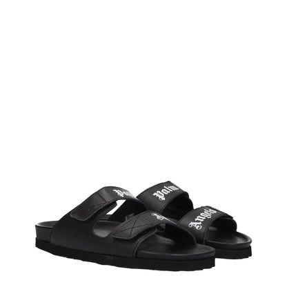 Palm Angels – Schwarze Leder-Slipper-Sandalen