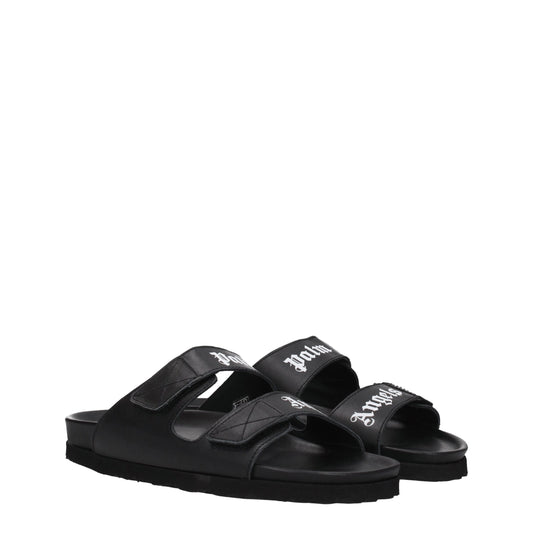 Palm Angels – Schwarze Leder-Slipper-Sandalen