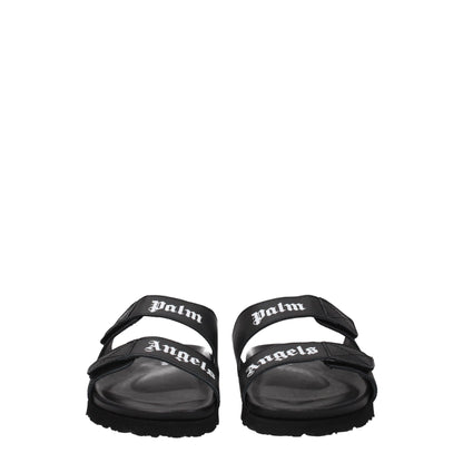 Palm Angels – Schwarze Leder-Slipper-Sandalen