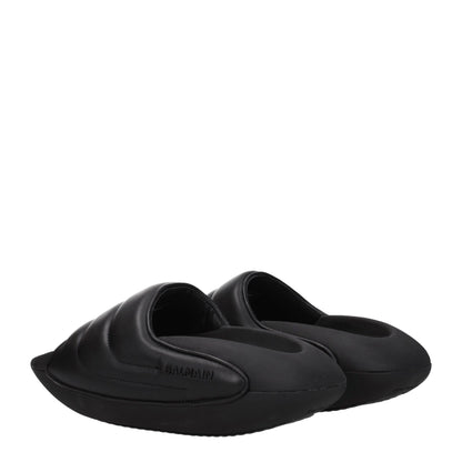 Balmain – Schwarze Leder-Slipper-Sandalen