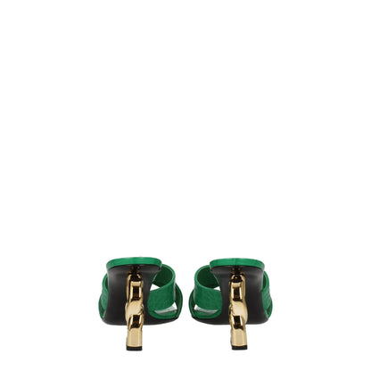 Dolce &amp; Gabbana Grüne flache Ledersandalen