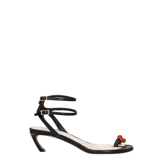 Lanvin – Schwarze Ledersandalen mit Stilettoabsatz