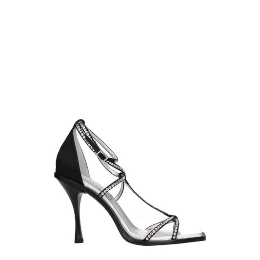 Dsquared² Schwarze Satin-Sandalen mit Stilettoabsatz