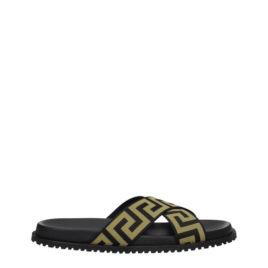 Versace – Schwarze Stoff-Hausschuhe