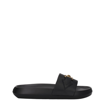 Versace – Schwarze Leder-Slipper-Sandalen
