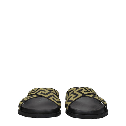 Versace – Schwarze Stoff-Hausschuhe