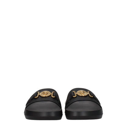 Versace – Schwarze Leder-Slipper-Sandalen