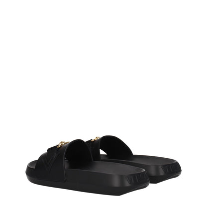 Versace – Schwarze Leder-Slipper-Sandalen