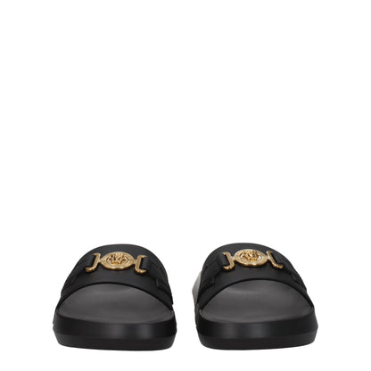 Versace – Schwarze Leder-Slipper-Sandalen