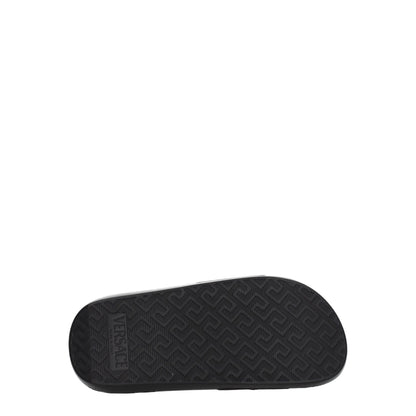 Versace – Schwarze Leder-Slipper-Sandalen