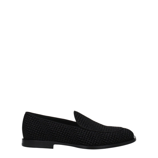 Dolce &amp; Gabbana – Slipper aus schwarzem Samt
