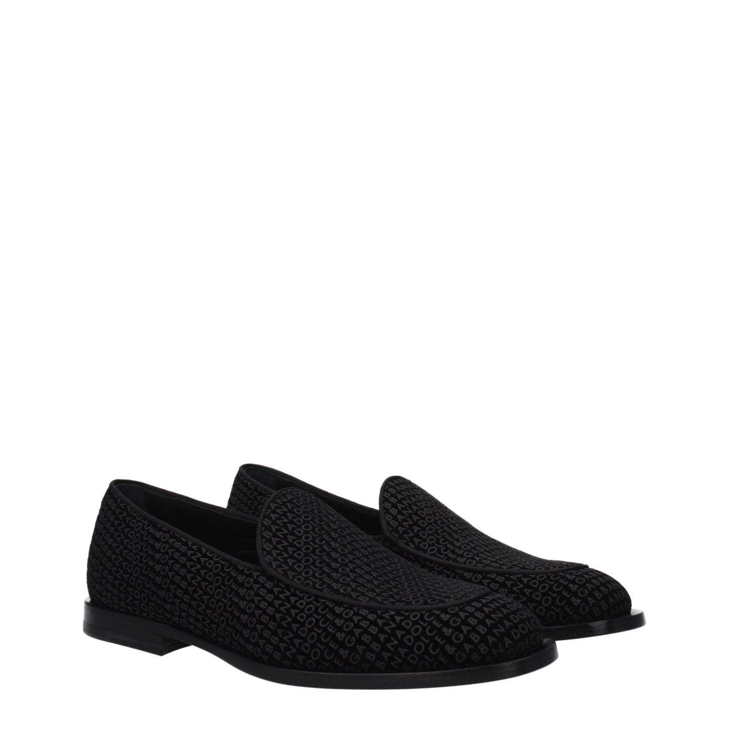 Dolce &amp; Gabbana – Slipper aus schwarzem Samt