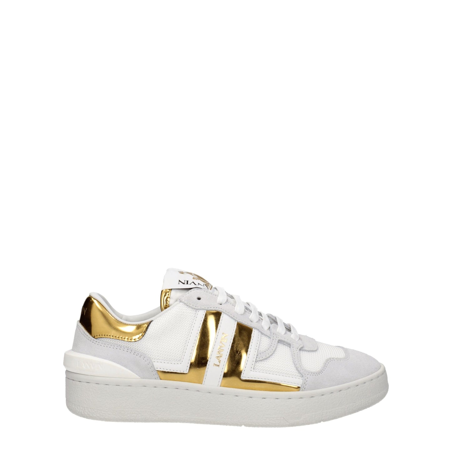 Lanvin – Niedrige Sneakers aus weißem Stoff