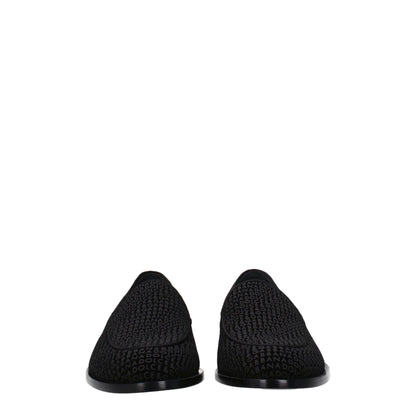 Dolce &amp; Gabbana – Slipper aus schwarzem Samt