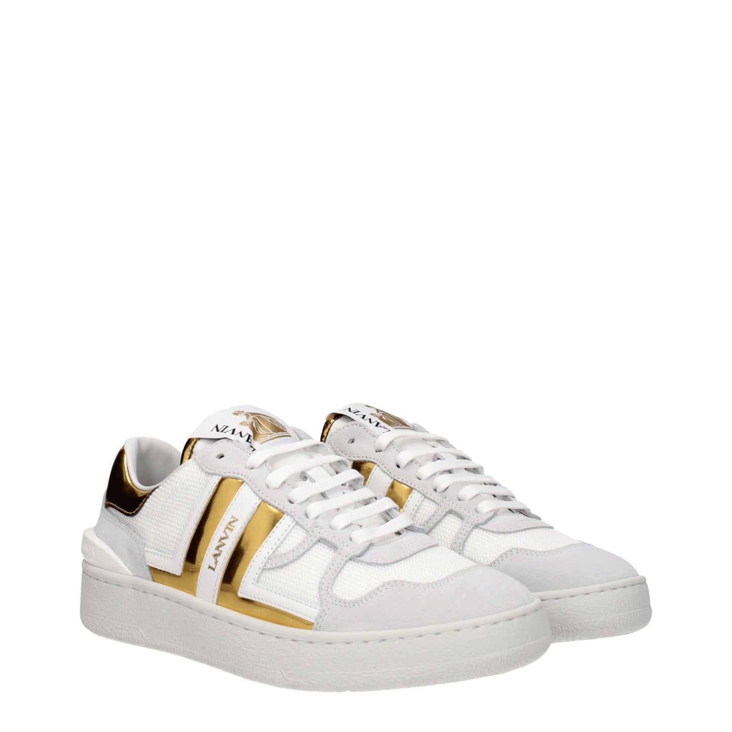 Lanvin – Niedrige Sneakers aus weißem Stoff