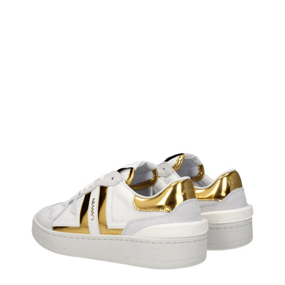 Lanvin – Niedrige Sneakers aus weißem Stoff