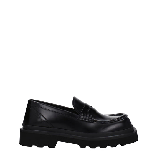 Dolce &amp; Gabbana – Slipper aus schwarzem Leder
