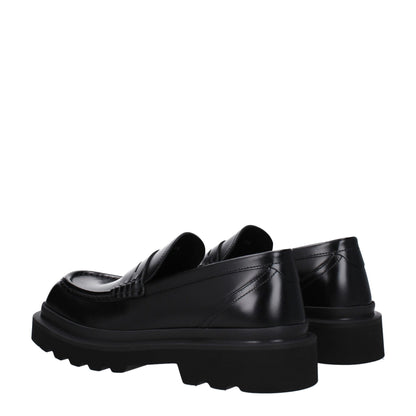 Dolce &amp; Gabbana – Slipper aus schwarzem Leder