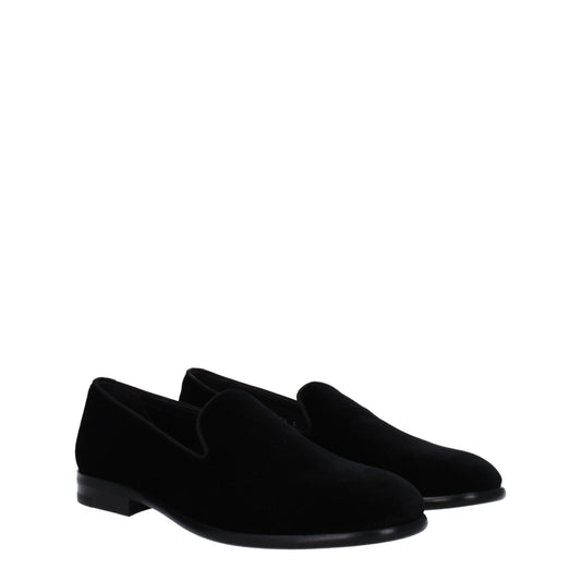 Dolce &amp; Gabbana Black Velvet Slip-On Loafers
