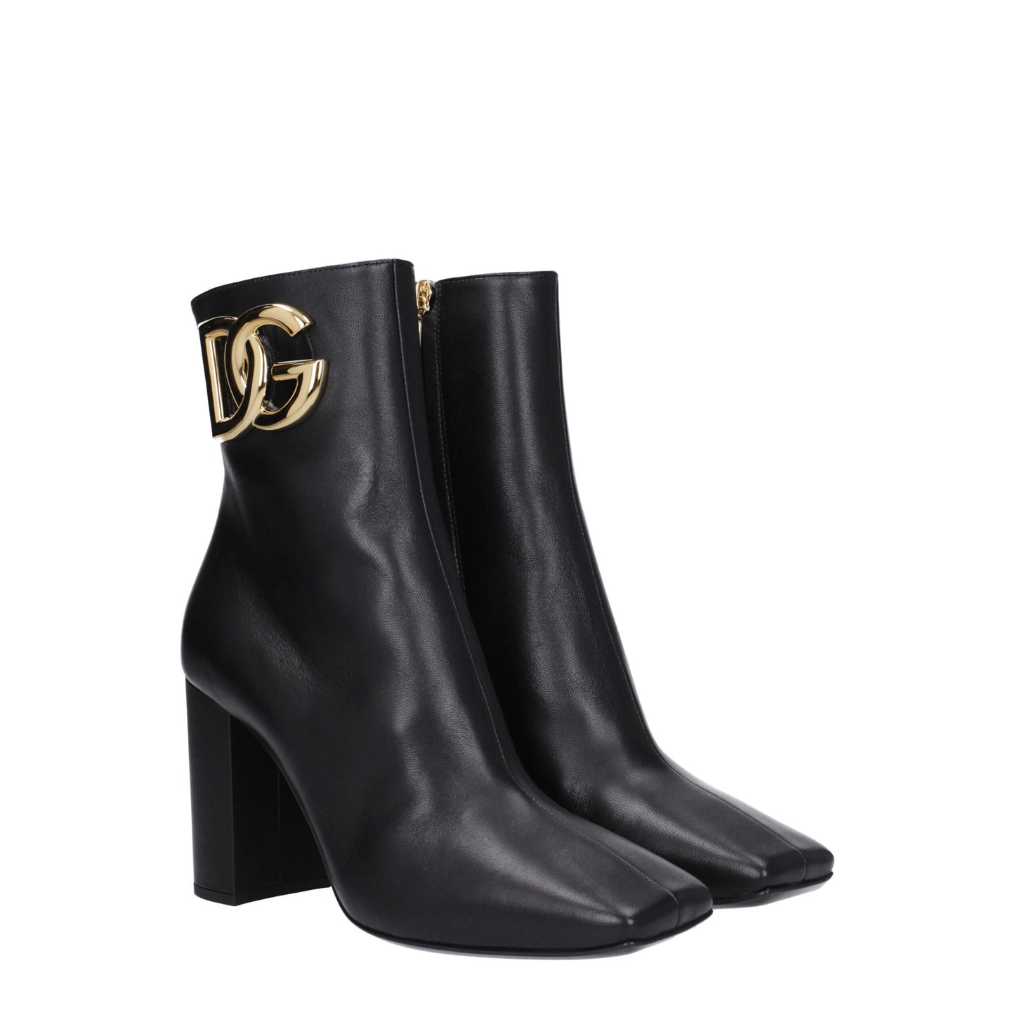 Dolce &amp; Gabbana Schwarze Lederstiefeletten