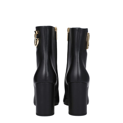 Dolce &amp; Gabbana Schwarze Lederstiefeletten