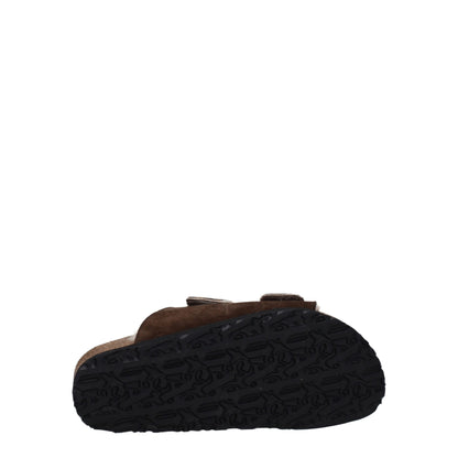 Palm Angels – Braune Leder-Slipper-Sandalen