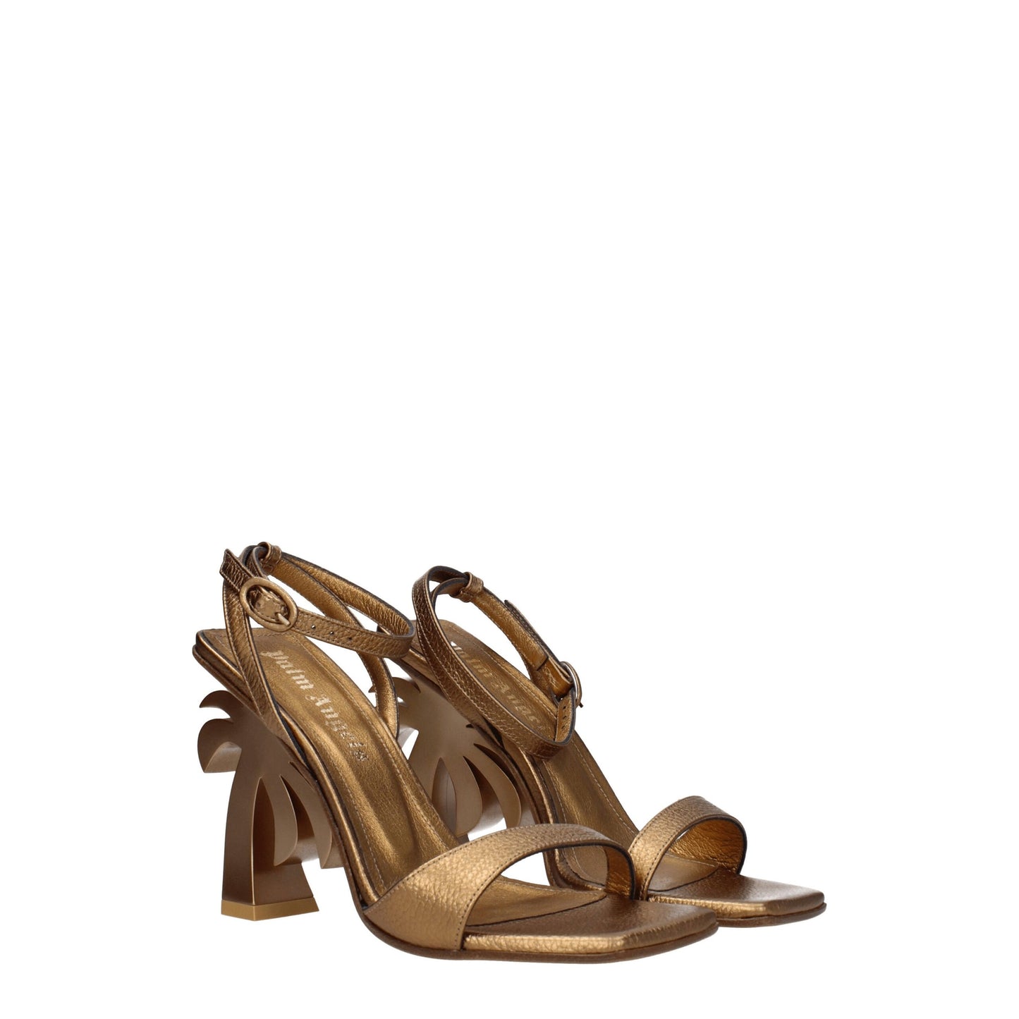 Palm Angels – Plateauschuhe aus goldenem Leder