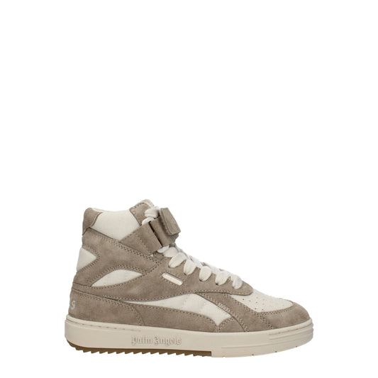 Palm Angels – Beigefarbene High-Top-Sneaker aus Leder