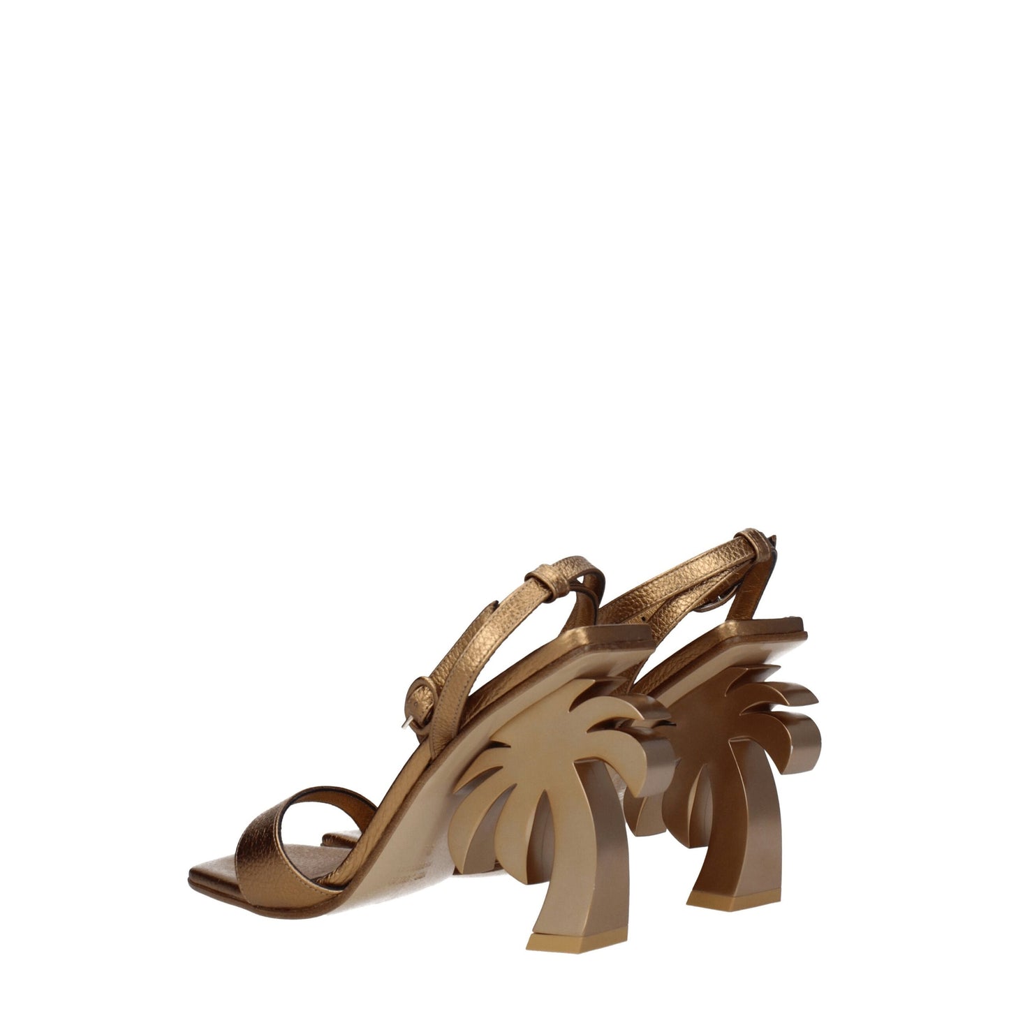 Palm Angels – Plateauschuhe aus goldenem Leder