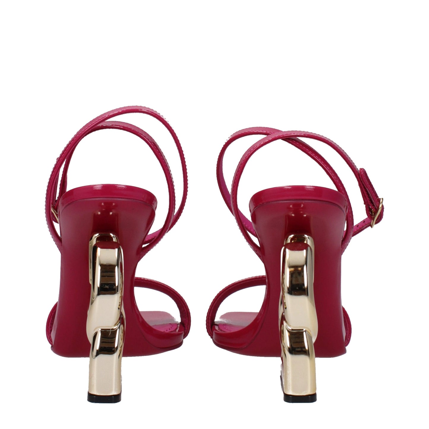 Dolce &amp; Gabbana Rosa Ledersandalen mit Stilettoabsatz