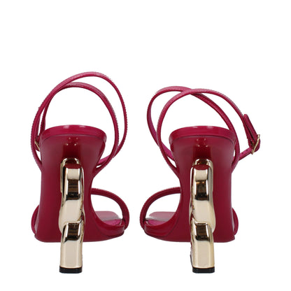 Dolce &amp; Gabbana Rosa Ledersandalen mit Stilettoabsatz