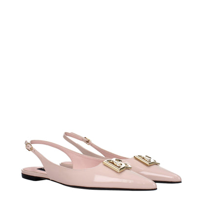 Dolce &amp; Gabbana Rosa Lederballerinas