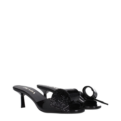 Prada Schwarze Ledersandalen