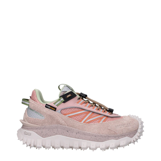 Moncler Rosa Leder Sportschuhe
