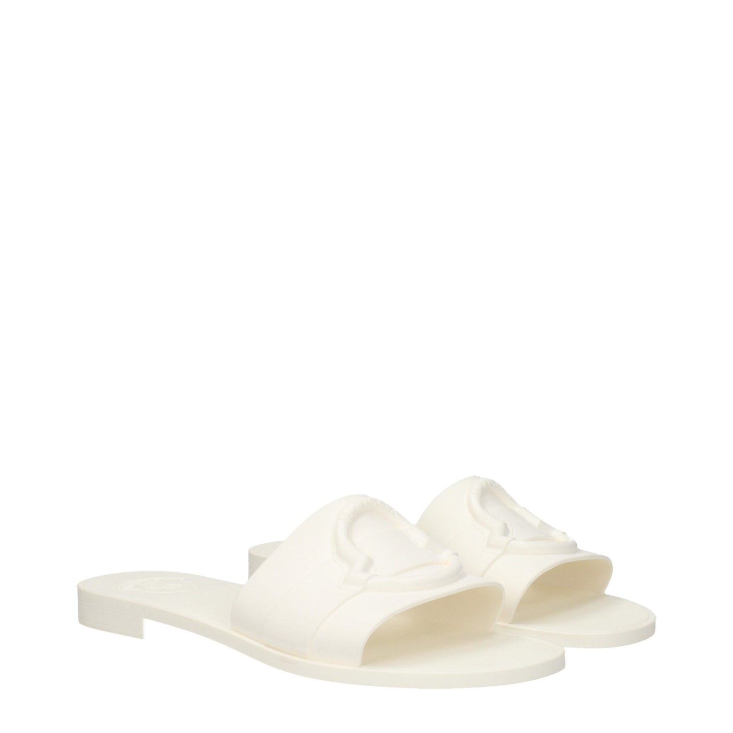 Moncler Weiße Baumwoll-Hausschuhe Sandalen