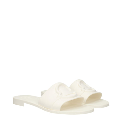 Moncler Weiße Baumwoll-Hausschuhe Sandalen