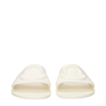 Moncler Weiße Baumwoll-Hausschuhe Sandalen