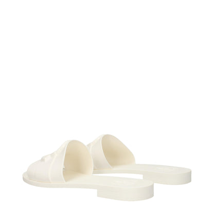 Moncler Weiße Baumwoll-Hausschuhe Sandalen