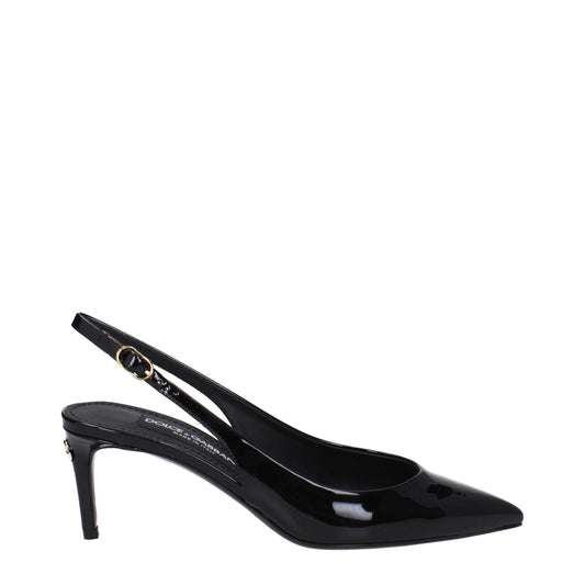 Dolce &amp; Gabbana – Pumps aus schwarzem Leder mit hohem Absatz