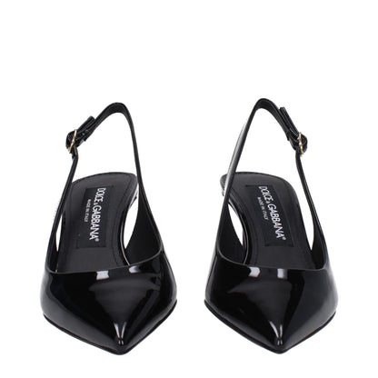 Dolce &amp; Gabbana – Pumps aus schwarzem Leder mit hohem Absatz