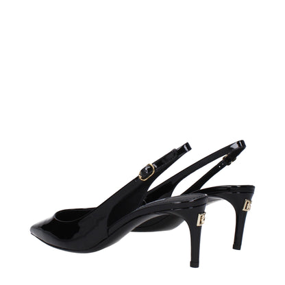 Dolce &amp; Gabbana – Pumps aus schwarzem Leder mit hohem Absatz