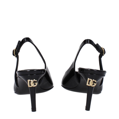 Dolce &amp; Gabbana – Pumps aus schwarzem Leder mit hohem Absatz