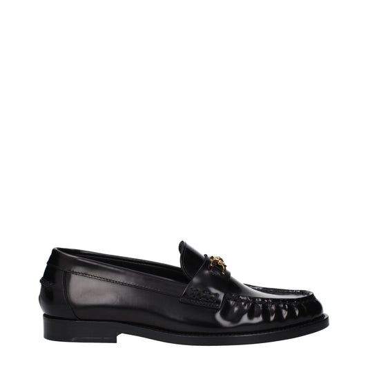 Versace – Slipper aus schwarzem Leder