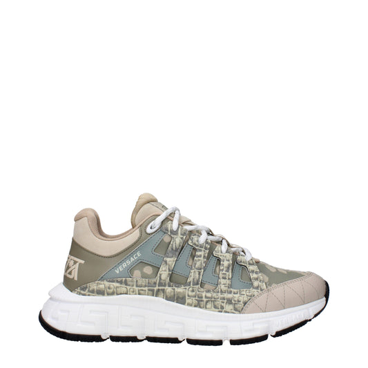 Versace Grüne Stoff-Low-Tops