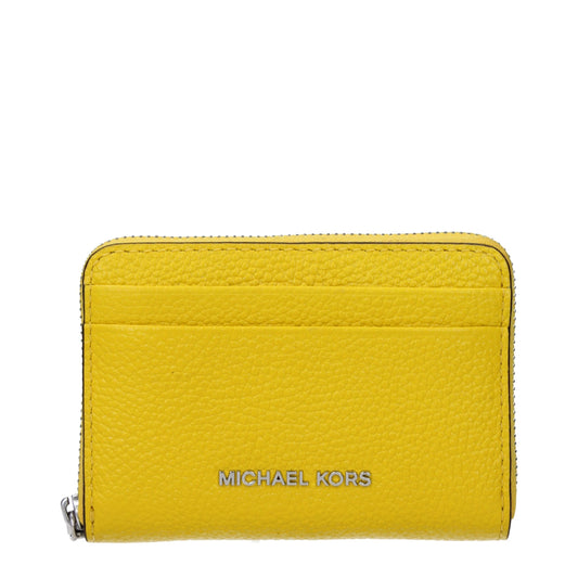 Gelbe Kartenetuis aus Leder von Michael Kors