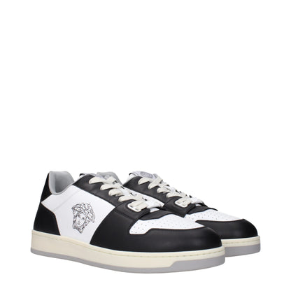 Versace Weiße niedrige Lederschuhe